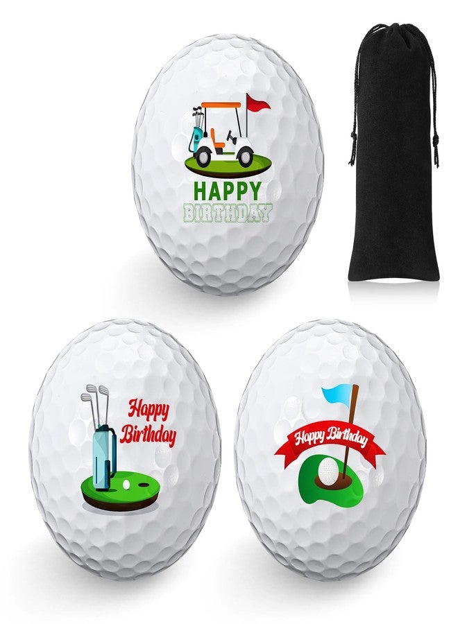 Threan 3 Pcs Golf Ball Gift Set Funny Novelty Golfer Present for Men Birthday Dad Golfing Fan One Standard Size Unit (Birthday) - Image 1